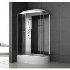 Душевая кабина ODA-8406P с средним поддоном 120х80 см тонированное стекло левая